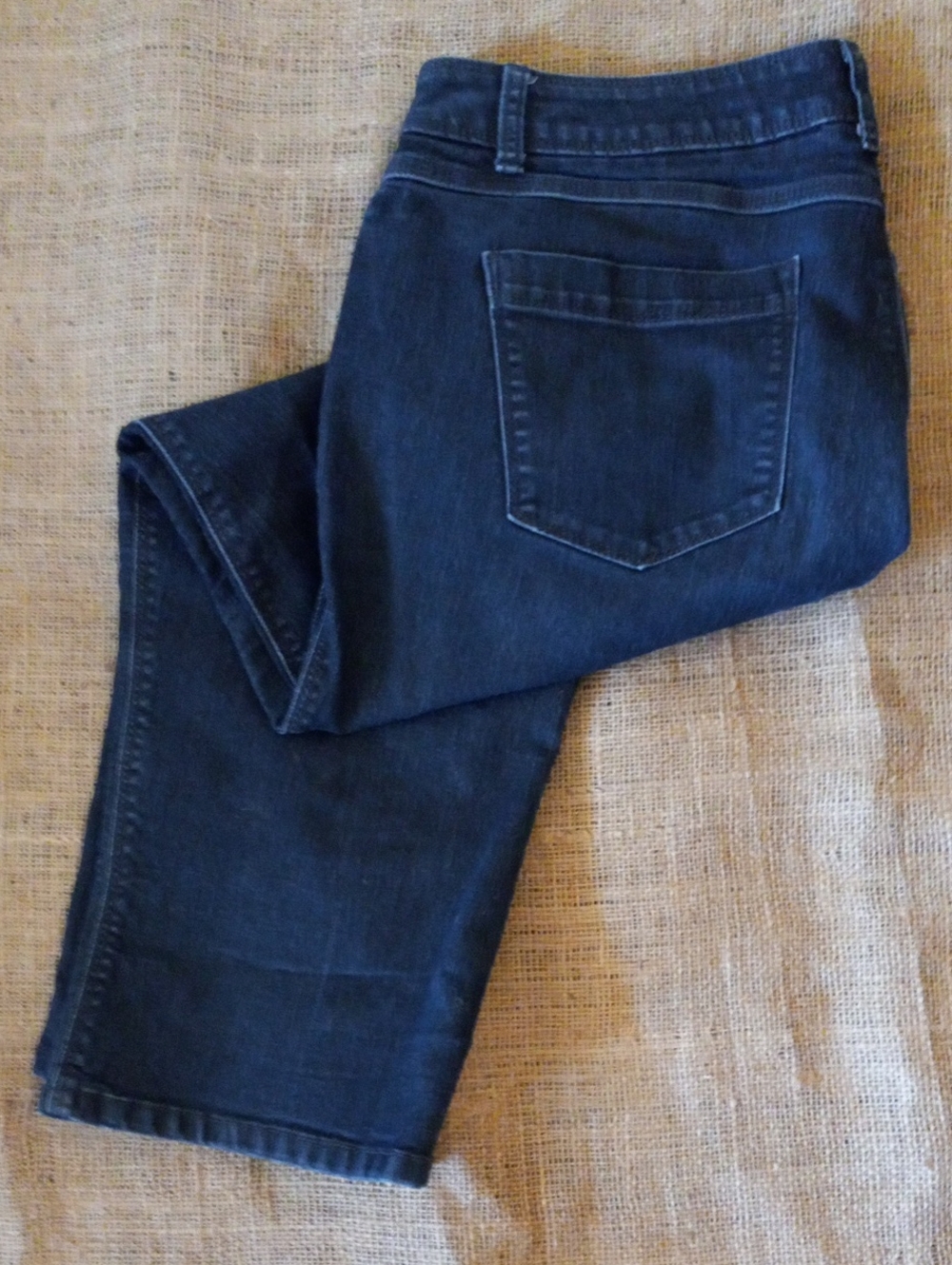Womens Dark Blue Denim Capris